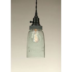 Quart Open Bottom Mason Jar Pendant Lamp - Barn Roof