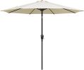 Simple Deluxe 9ft Outdoor Market Table Patio Umbrella with Button Tilt, Crank and 8 Sturdy Ribs for Garden, Beige