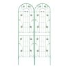 2 Pack Metal Garden Trellis 86.7" x 19.7" Rustproof Trellis for Climbing Plants Outdoor Flower Support Green