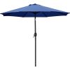 9 ft. Aluminum Market Crank and Tilt Patio Umbrella- Blue