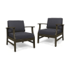 PERLA CLUB CHAIRS SET OF 2, DARK GREY