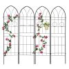 4 Pack Metal Garden Trellis 78.7" x 19.7" Rustproof Trellis for Climbing Plants Outdoor Flower Support Black