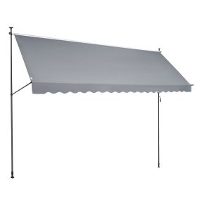 VEVOR 178x47" Patio Awning Retractable Awning Sunshade Shelter with Crank Handle