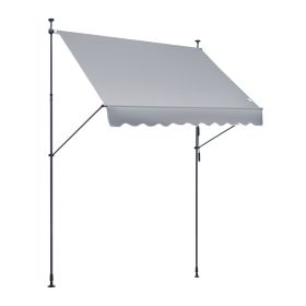 VEVOR 98x47" Patio Awning Retractable Awning Sunshade Shelter with Crank Handle
