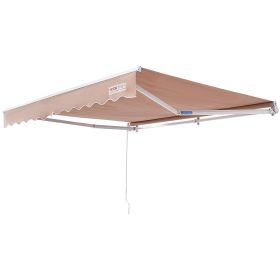 VEVOR Manual Retractable Awning, 10 x 8 ft Outdoor Patio Awning Retractable Sun Shade