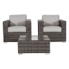Fully Assembled 2-Person Rattan Wicker Seating Set with Cushions
