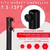 Mobile Umbrella Stand, HDPE Material, Compatible with 1.5 to 1.875 inch poles, Fills up to 53 lbs. of water, Moves on wheels, Easy locking design.