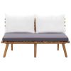 4 Piece Patio Lounge Set with Cushions Solid Wood Acacia