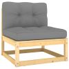 4 Piece Patio Lounge Set with Cushions Solid Wood Pine