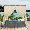 U_Style Adjustable Sun Bed With Curtain,High Comfort,With 3 Colors