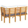 2 Piece Patio Lounge Set with Cushions Solid Acacia Wood