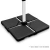 4 Pieces Square Fillable Patio Umbrella Base Set with Handle and Funnel