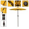 Best Choice Products 7ft Outdoor Solar Market Table Patio Umbrella for Deck, Pool w/Tilt, Crank, LED Lights - Yellow