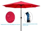 Outdoor Patio Umbrella 10FT(3m) WITHOUT FLAP ,8pcs ribs,with tilt ,with crank,without base, Red,pole size 38mm(1.49inch)