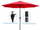 Outdoor Patio Umbrella 10FT(3m) WITHOUT FLAP ,8pcs ribs,with tilt ,with crank,without base, Red,pole size 38mm(1.49inch)