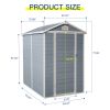 4x6ft Resin Outdoor Storage Shed with Floor and Lockable Doors for Patio,Yard,Lawn ,Grey