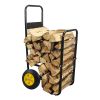 Heavy-Duty Firewood Rack Log Cart Carrier, Rolling Steel