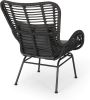 Outdoor Wicker Club Chairs with Cushions (Set of 2), Gray and Dark Gray