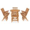 9 Piece Folding Patio Dining Set Solid Teak Wood