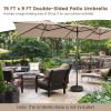 15 Feet Double-Sized Patio Umbrella with Crank Handle and Vented Tops