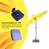 Best Choice Products 7ft Outdoor Solar Market Table Patio Umbrella for Deck, Pool w/Tilt, Crank, LED Lights - Yellow