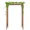 152*60*215cm Beautiful And Practical Flat-Topped Wooden Arch Garden Arch Dark Brown