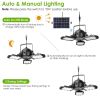 Solar Pendant Lights IP65 Waterproof Shed Light 120° Adjustable Garage Light with 3 Timing Modes 4 Brightness Levels