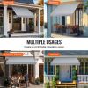 VEVOR 98x47" Patio Awning Retractable Awning Sunshade Shelter with Crank Handle