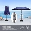 MEOOEM Patio Umbrella with Base 15ft Outdoor Market Double-Sided Extra Large Umbrella with Crank, Blue