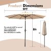9 ft. Aluminum Market Crank and Tilt Patio Umbrella - Beige