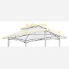 8x5Ft Grill Gazebo Replacement Canopy,Double Tiered BBQ Tent Roof Top Cover,BURGUNDY