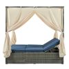 U_Style Adjustable Sun Bed With Curtain,High Comfort,With 3 Colors