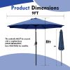 9 ft. Aluminum Market Crank and Tilt Patio Umbrella- Blue