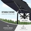 Tempera Patio Market Outdoor Table Umbrella with Push Button Tilt and Crank,Large Sun Umbrella with Sturdy Pole&Fade resistant canopy,Easy to set