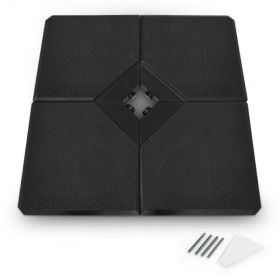Patio Garden Outdoor Pool Square Market Combined Umbrella Base 4 Pieces 238 Lbs (Type: Umbrella Stands & Bases, Color: Black)