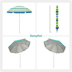 SUNNYFEEL Beach Umbrella 6ft (Color: Green)