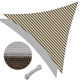 22' x 22' x 22' Triangle Sun Shade Sail/ Coffee+White (Color: As Picture)