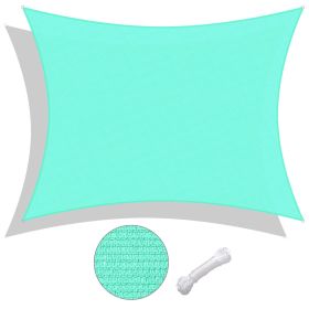 16'x12' Rectangle Sun Shade Sail/ Pearl Aqua (Color: As Picture)
