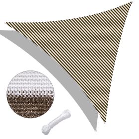 25' x 25' x 25' Triangle Sun Shade Sail/ Coffee+White (Warehouse: LA01)