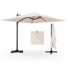 9.5 Feet Square Patio Cantilever Umbrella with 360° Rotation