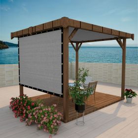 Shade Fabric Light grey Sun Shade Cloth with Grommets for Pergola Replacement Shade Cover Canopy Cable Zip Ties (Color: LIGHT GREY, size: 5ft x8ft)