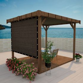 Shade Fabric Brown Sun Shade Cloth with Grommets for Pergola Replacement Shade Cover Canopy Cable Zip Ties (Color: brown, size: 5ft x5ft)