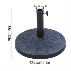 1 round/square, courtyard market umbrella base resin sunshade stand square, easy to install, suitable for beaches, lawns, decks, backyards (Color: black-1pc-round)