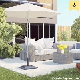 1 round/square, courtyard market umbrella base resin sunshade stand square, easy to install, suitable for beaches, lawns, decks, backyards (Color: black-1pc-square)