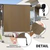 Outdoor cordless patio sunshade splice curtain rolled up porch pavilion Mocha