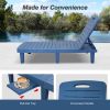 74.4" Outdoor Chaise Lounge Patio Pool Lounge Chairs with 4 Level Adjustable Backrest, White/Blue