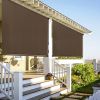 Outdoor cordless patio sunshade splice curtain rolled up porch pavilion Mocha