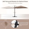 9.5 Feet Square Patio Cantilever Umbrella with 360° Rotation