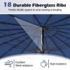 9 Feet Round Patio Umbrella with 18 Fiberglass Ribs