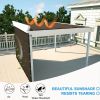 Shade Fabric Brown Sun Shade Cloth with Grommets for Pergola Replacement Shade Cover Canopy Cable Zip Ties